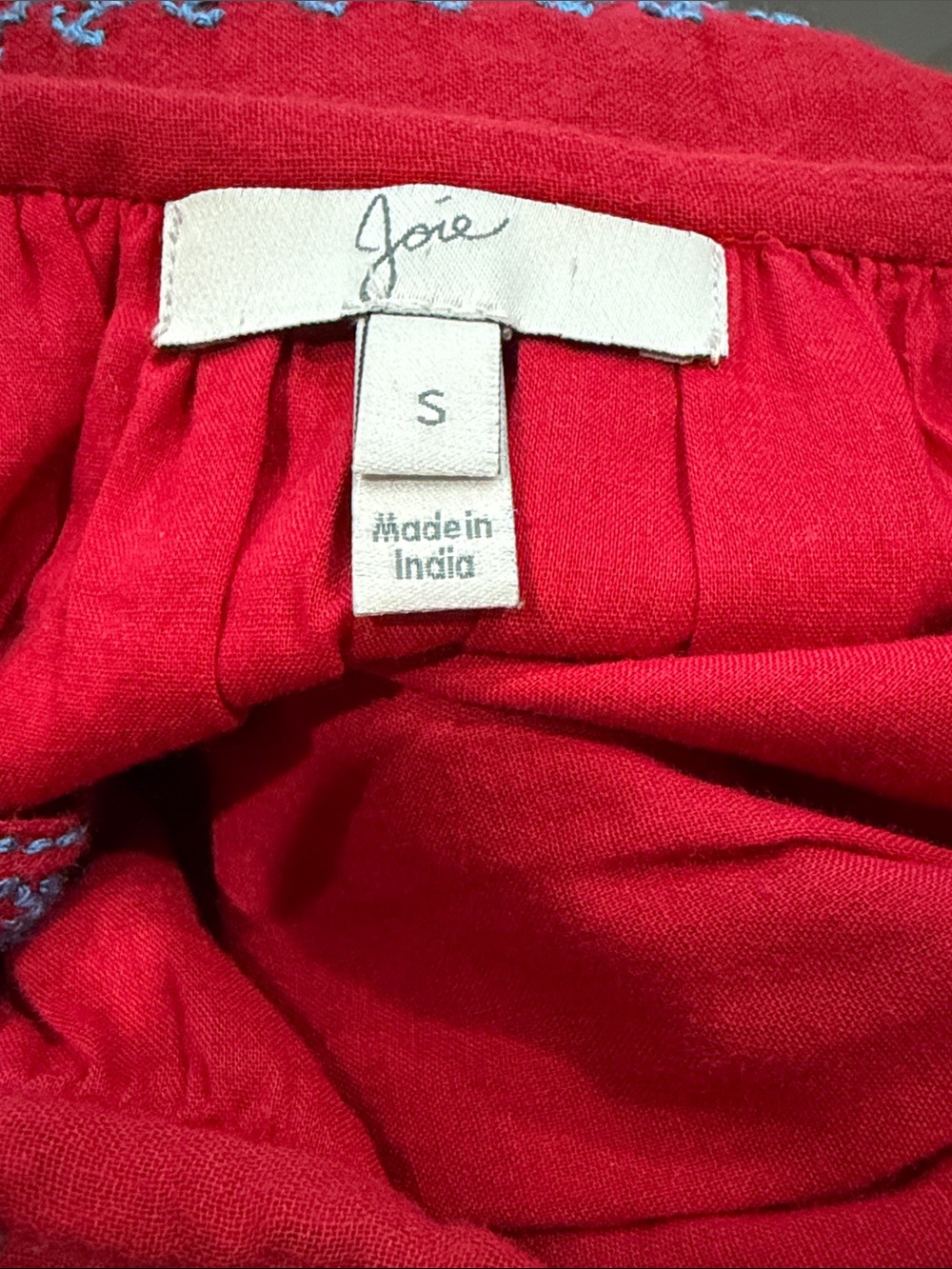 Joie Embroidered Boho Mini Dress Muted Red Size Small - Picture 11 of 11